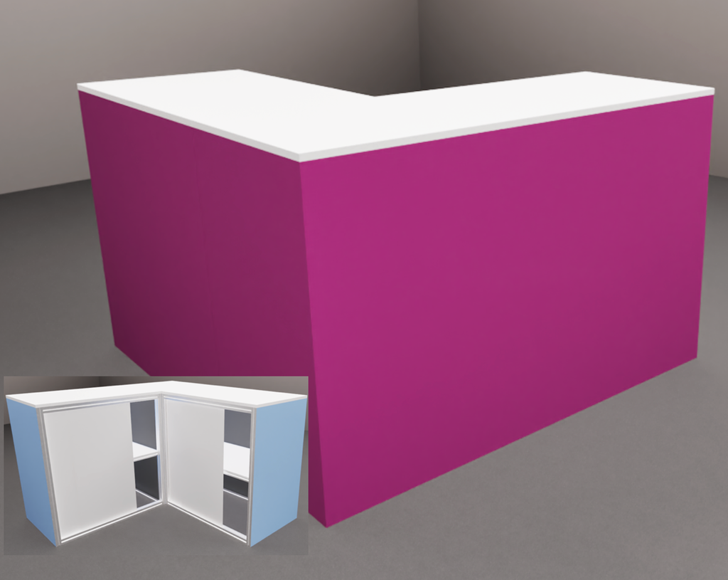 Corner desk with print 